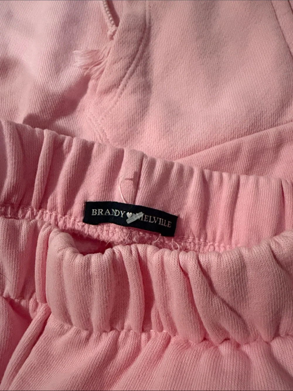 Brandy Melville bubblegum pink cropped zip Hoodie & Rosa sweatpants  Set